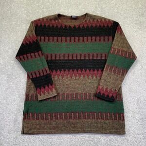 Vintage Loom Wear Sweater Womens Medium? Striped Geometric Pattern Pullover USA
